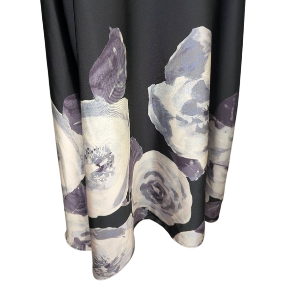 Rachel Roy Black & White Floral Open Waist Midi Party Dress Womens 12 - Picture 4 of 9